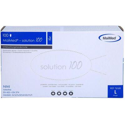 MaiMed, Schutzhandschuhe, Einmal Handschuhe Nitril blau L, 100 St HAS (L) MaiMed, Schutzhandschuhe, Einmal Handschuhe Nitril blau L, 100 St HAS (L)