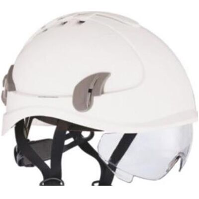 Otto Schachner, Kopfschutz, Hjelm Alpinworker hvid - M/integreret hjelmbrille & 6-punktsophaengt indtraek (53 - 66 cm) Otto Schachner, Kopfschutz, Hjelm Alpinworker hvid - M/integreret hjelmbrille & 6-punktsophaengt indtraek (53 - 66 cm)