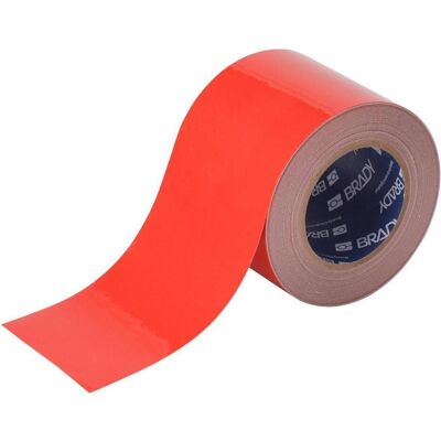 Brady, Sicherheitskennzeichnung, B-505, ToughStripe COLD, Bodenmarkierbänder, Polyester, Rot, 101.60 mm x 30.48 m Brady, Sicherheitskennzeichnung, B-505, ToughStripe COLD, Bodenmarkierbänder, Polyester, Rot, 101.60 mm x 30.48 m