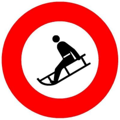 BRW, Sicherheitskennzeichnung, Signaltafel Schlitteln verboten 2.15.2 BRW, Sicherheitskennzeichnung, Signaltafel Schlitteln verboten 2.15.2