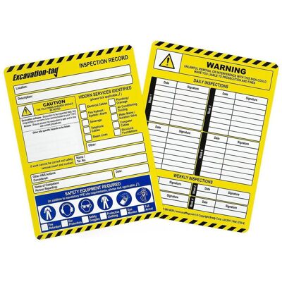 Brady, Sicherheitskennzeichnung, ENT-ETSI-STD-E-50, Excavation-tag-Einsteckschilder, Polypropylen, Schwarz auf Gelb & Weiss au Brady, Sicherheitskennzeichnung, ENT-ETSI-STD-E-50, Excavation-tag-Einsteckschilder, Polypropylen, Schwarz auf Gelb & Weiss au