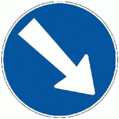 BRW, Sicherheitskennzeichnung, Signaltafel Hindernis rechts umfahren 2.34 BRW, Sicherheitskennzeichnung, Signaltafel Hindernis rechts umfahren 2.34