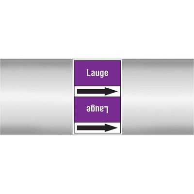 Brady, Sicherheitskennzeichnung, Lauge 100X33RL-T3-P21, B-7541, Rohrmarkierer Standard, Weiss auf Lila (schwarzer Pfeil), 100 Brady, Sicherheitskennzeichnung, Lauge 100X33RL-T3-P21, B-7541, Rohrmarkierer Standard, Weiss auf Lila (schwarzer Pfeil), 100