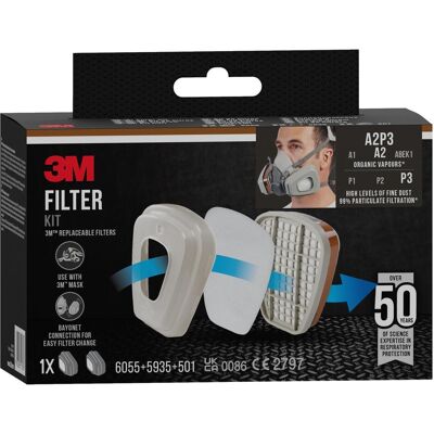 3M Atemschutzmaske, Filterkit Pestizid (A2, A2P3, P3, 2x) 3M Atemschutzmaske, Filterkit Pestizid (A2, A2P3, P3, 2x)