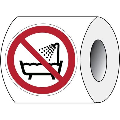 Brady, Sicherheitskennzeichnung, ISO 7010 PIC P026 B-7541 ISO Sicherheitskennzeichnung - Verbot, dieses Gerät in der Badewa Brady, Sicherheitskennzeichnung, ISO 7010 PIC P026 B-7541 ISO Sicherheitskennzeichnung - Verbot, dieses Gerät in der Badewa