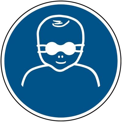 Brady, Sicherheitskennzeichnung, ISO-Sicherheitsschild - Kleinkinder durch weitgehend lichtundurchlässige Augenabschirmung schützen Brady, Sicherheitskennzeichnung, ISO-Sicherheitsschild - Kleinkinder durch weitgehend lichtundurchlässige Augenabschirmung schützen