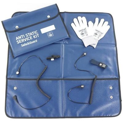 Safeguard, Zubehör Arbeitsschutz, ESD-Service Kit SWISS, Handschuhe, isolierte Krokoklemme, blau (Statikschutz) Safeguard, Zubehör Arbeitsschutz, ESD-Service Kit SWISS, Handschuhe, isolierte Krokoklemme, blau (Statikschutz)