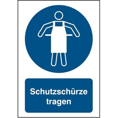 Brady, Sicherheitskennzeichnung, B-862, Toughwash-Gebotsschild, M026 - Schutzschürze tragen, Polyester, Weiss auf Blau, 297 x Brady, Sicherheitskennzeichnung, B-862, Toughwash-Gebotsschild, M026 - Schutzschürze tragen, Polyester, Weiss auf Blau, 297 x