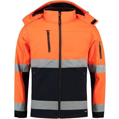 Tricorp, Arbeitsjacke, Soft Shell Jack EN471 Bi -Color - Workwear - 403007 - Fluor Oranje / Navy - Maat L. (L) Tricorp, Arbeitsjacke, Soft Shell Jack EN471 Bi -Color - Workwear - 403007 - Fluor Oranje / Navy - Maat L. (L)
