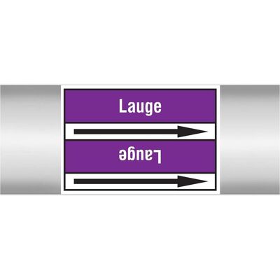 Brady, Sicherheitskennzeichnung, Lauge 100X33RL-T2-P21, B-7541, Rohrmarkierer Standard, Weiss auf Lila (schwarzer Pfeil), 100 Brady, Sicherheitskennzeichnung, Lauge 100X33RL-T2-P21, B-7541, Rohrmarkierer Standard, Weiss auf Lila (schwarzer Pfeil), 100