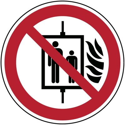 Brady, Sicherheitskennzeichnung, ISO-Sicherheitsschild - Personenbeförderung im Brandfall verboten Brady, Sicherheitskennzeichnung, ISO-Sicherheitsschild - Personenbeförderung im Brandfall verboten