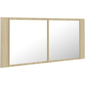 vidaXL Sonoma Eiche LED Badspiegelschrank - Badezimmermöbel vidaXL Sonoma Eiche LED Badspiegelschrank - Badezimmermöbel