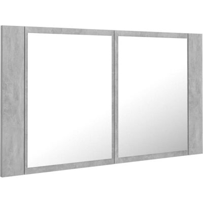 vidaXL LED Badezimmer Spiegel Schrank Beton Grau - Badezimmer Spiegel Schrank vidaXL LED Badezimmer Spiegel Schrank Beton Grau - Badezimmer Spiegel Schrank
