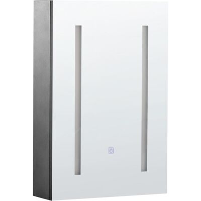 Beliani Badezimmer Spiegel Schrank Schwarz - Wandmontage, LED, 40x60cm Beliani Badezimmer Spiegel Schrank Schwarz - Wandmontage, LED, 40x60cm