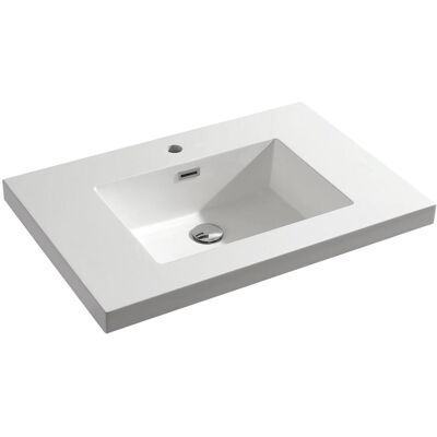 Differnz, Waschbecken, Meubelwastafel Reno Rechthoek 75x50x5cm Polybeton Wit 1 Kraangat Overloop (500 mm, 750 mm) Differnz, Waschbecken, Meubelwastafel Reno Rechthoek 75x50x5cm Polybeton Wit 1 Kraangat Overloop (500 mm, 750 mm)