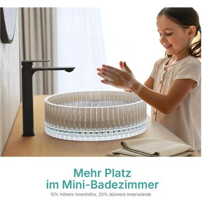 Emke, Waschbecken, Aufsatzwaschtisch Ø40 cm Design-Waschbecken gehärtetes Bleikristallglas Weiss galvanisch (400 mm) Emke, Waschbecken, Aufsatzwaschtisch Ø40 cm Design-Waschbecken gehärtetes Bleikristallglas Weiss galvanisch (400 mm)