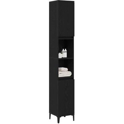 vidaXL Badezimmer Schrank - Schwarze Eiche, 190cm Hoch, 30cm Breit - Badmöbel vidaXL Badezimmer Schrank - Schwarze Eiche, 190cm Hoch, 30cm Breit - Badmöbel