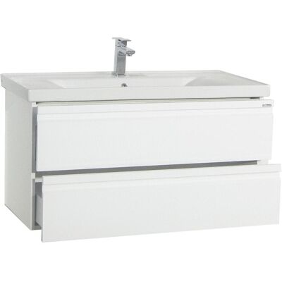 VCM 2-tlg. Badezimmermöbel-Set - Weiß - 100cm VCM 2-tlg. Badezimmermöbel-Set - Weiß - 100cm