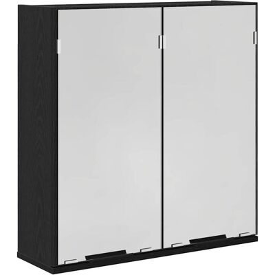 vidaXL Badezimmer Spiegelschrank Schwarzes Eichenholz Wandmontage - Badmöbel vidaXL Badezimmer Spiegelschrank Schwarzes Eichenholz Wandmontage - Badmöbel