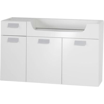Differnz, Waschbeckenunterschrank, Onderkast 100x60x33cm met softclose MDF Wit (100 x 33 x 60 cm) Differnz, Waschbeckenunterschrank, Onderkast 100x60x33cm met softclose MDF Wit (100 x 33 x 60 cm)