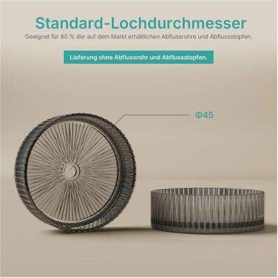Emke, Waschbecken, Aufsatzwaschtisch Ø40 cm Design-Waschbecken gehärtetes Bleikristallglas Schwarz galvanisch (400 mm) Emke, Waschbecken, Aufsatzwaschtisch Ø40 cm Design-Waschbecken gehärtetes Bleikristallglas Schwarz galvanisch (400 mm)