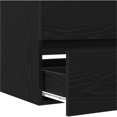 Vidaxl Schwarzes Eichen-Badezimmerschrank mit Waschbecken - 90x38.5x45 cm Vidaxl Schwarzes Eichen-Badezimmerschrank mit Waschbecken - 90x38.5x45 cm