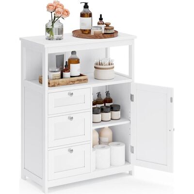 Songmics, Badezimmerschrank, Badezimmerschrank 3 Schubladen weiss Holz (60 x 30 x 80 cm) Songmics, Badezimmerschrank, Badezimmerschrank 3 Schubladen weiss Holz (60 x 30 x 80 cm)