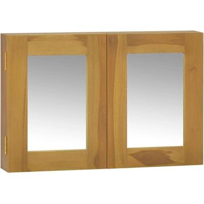 vidaXL Massives Teak-Spiegelschrank - Wandmontage Badezimmer vidaXL Massives Teak-Spiegelschrank - Wandmontage Badezimmer