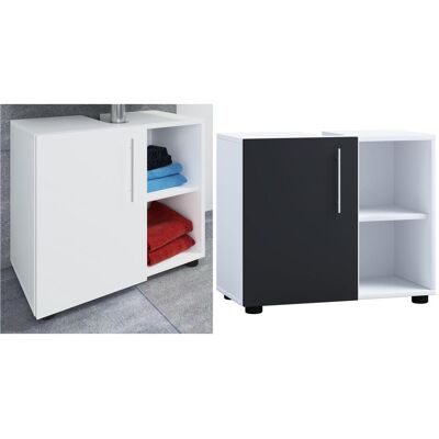 VCM Flandu Serie Badezimmer Unterschrank - Weiß / Schwarz VCM Flandu Serie Badezimmer Unterschrank - Weiß / Schwarz