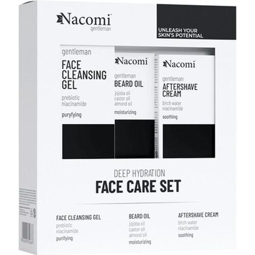 Nacomi, Rasierschaum + Rasiergel, Nacomiset Men Fave Care Gesichtsreinigungsgel 140ml, Bartöl 40ml, Aftershave Creme 50ml (140 ml, Rasiergel)