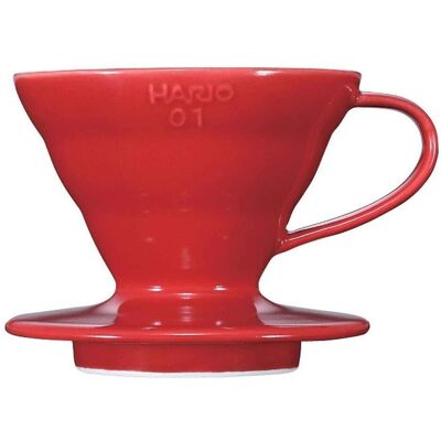 Hario V60-02 Kaffeetropfer aus Keramik, Rot, Kaffeebereiter, Rot Hario V60-02 Kaffeetropfer aus Keramik, Rot, Kaffeebereiter, Rot