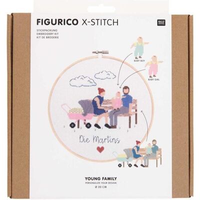 Rico Design Stickpackung Figurico Young Family, Handarbeitsset, Weiss Rico Design Stickpackung Figurico Young Family, Handarbeitsset, Weiss