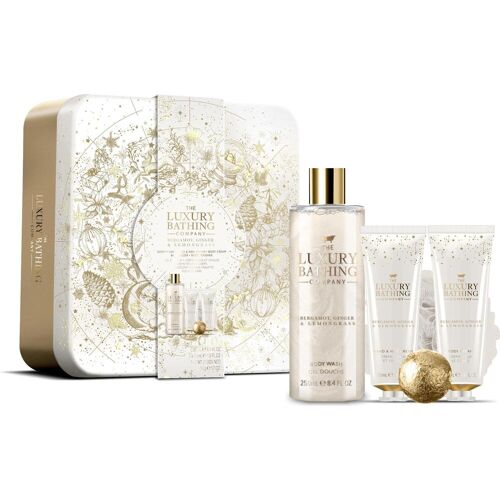 Grace Cole, Beauty Geschenkset, Körperpflege-Geschenkset in der Blechdose mit Bergamotte, Ingwer und Zitronengras - 5 Stück (Körperpflegeset)