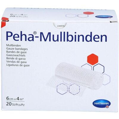 Hartmann, Verbandsmaterial, Peha-Mullbinde 6cmx4m, 20 St BIN Hartmann, Verbandsmaterial, Peha-Mullbinde 6cmx4m, 20 St BIN