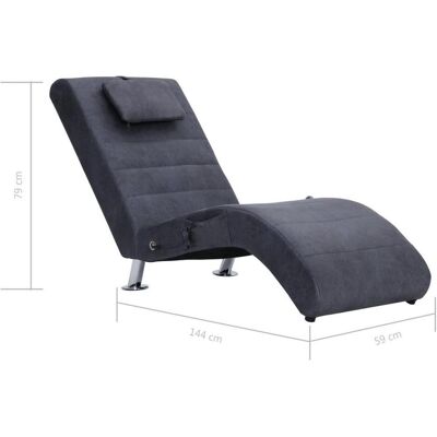 vidaXL Massage Chaiselongue - Grau - Ergonomisch, 5 Modi, Fernbedienung vidaXL Massage Chaiselongue - Grau - Ergonomisch, 5 Modi, Fernbedienung