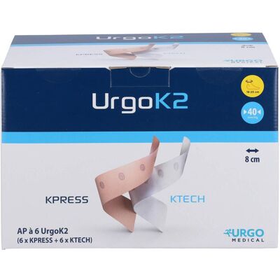 Urgo, Verbandsmaterial, UrgoK2 Kompr.Syst.Knoechelumf.18-25cm 8cm breit, 6 St BIN Urgo, Verbandsmaterial, UrgoK2 Kompr.Syst.Knoechelumf.18-25cm 8cm breit, 6 St BIN
