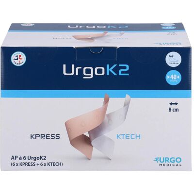 Urgo, Verbandsmaterial, UrgoK2 Kompr.Syst.Knoechelumf.25-32cm 8cm breit, 6 St BIN Urgo, Verbandsmaterial, UrgoK2 Kompr.Syst.Knoechelumf.25-32cm 8cm breit, 6 St BIN