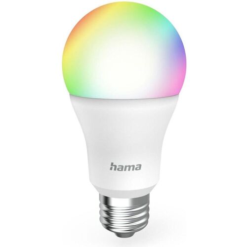 Hama Leuchtmittel, Smarte WLAN-LED-Lampe, E27, Matter, 9W, RGBW, für Sprach-/App-Steuerung (E27, 9 W, 806 lm, 1 x, F)