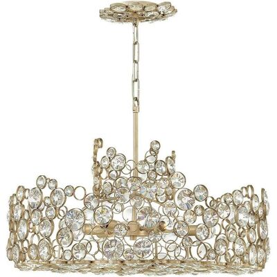 Elstead Lighting, Kronleuchter, Anya Kronleuchter E14 6-fach Blattsilber (61 cm) Elstead Lighting, Kronleuchter, Anya Kronleuchter E14 6-fach Blattsilber (61 cm)