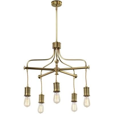 Elstead Lighting, Kronleuchter, Douille Kronleuchter E27 5-fach Gealtertes Messing (57.90 cm) Elstead Lighting, Kronleuchter, Douille Kronleuchter E27 5-fach Gealtertes Messing (57.90 cm)