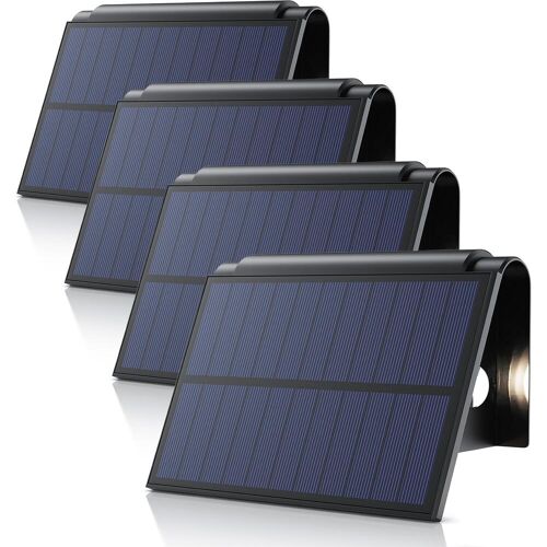 Bearware, Gartenbeleuchtung, 4x LED Solarleuchte Solar Wandleuchte für aussen mit Akku & ohne Stromanschluss Wasserdicht, IP54 (80 lm, IP54)