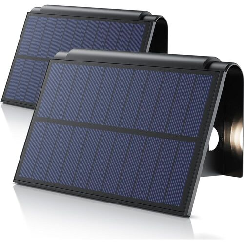 Bearware, Gartenbeleuchtung, 2x LED Solar Wandleuchte, Solarleuchte für aussen mit Akku & ohne Stromanschluss, Wasserdicht, IP54 (80 lm, IP54)
