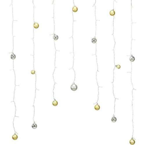 Lichterkette, LED Lichtervorhang Kugeln gold (0.19 m)