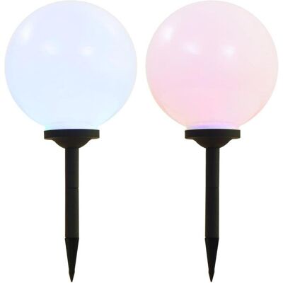 vidaXL Außen Solarleuchten 2 Stück RGB Sphärisch 30cm - Außen Solar Lights vidaXL Außen Solarleuchten 2 Stück RGB Sphärisch 30cm - Außen Solar Lights