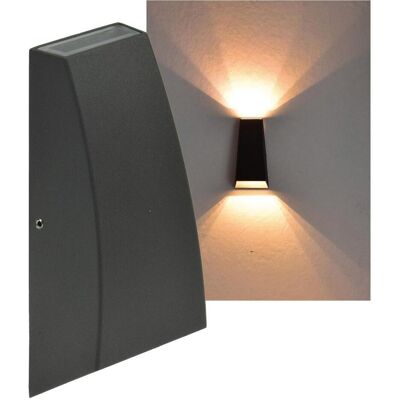 Chilitec, Gartenbeleuchtung, LED-Wandleuchte Hilera 6, IP44, 2x4 W, je 150 lm, 2900 K, warmweiss (150 lm, IP44) Chilitec, Gartenbeleuchtung, LED-Wandleuchte Hilera 6, IP44, 2x4 W, je 150 lm, 2900 K, warmweiss (150 lm, IP44)