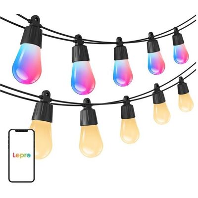 Lepro, Lichterkette, 15M ZB1 AI Outdoor String Lights - inteligentne wielokolorowe lampki zewnętrzne (15 metrów) (15 m) Lepro, Lichterkette, 15M ZB1 AI Outdoor String Lights - inteligentne wielokolorowe lampki zewnętrzne (15 metrów) (15 m)
