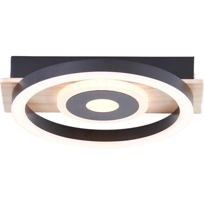 Brilliant Bre-Light Maureen Deckenleuchte - 22x20cm Schwarz/Holz - LED 12W Brilliant Bre-Light Maureen Deckenleuchte - 22x20cm Schwarz/Holz - LED 12W