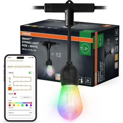 Osram, Gartenbeleuchtung, LED Aussenleuchte Smart+ Stringlight Multicolor RGB + W Dimmbar Warm weiss,RGB 4099854474934 (240 lm, IP44) Osram, Gartenbeleuchtung, LED Aussenleuchte Smart+ Stringlight Multicolor RGB + W Dimmbar Warm weiss,RGB 4099854474934 (240 lm, IP44)