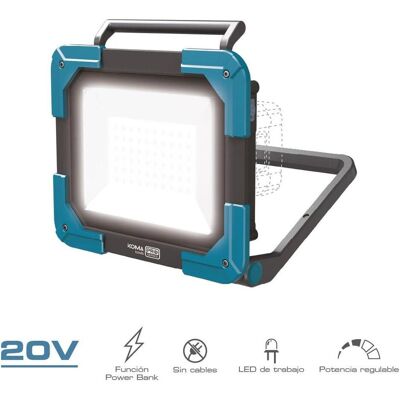 Koma Tools 20V LED Arbeitslicht - 3 Farbtemperaturen - 2500lm Koma Tools 20V LED Arbeitslicht - 3 Farbtemperaturen - 2500lm