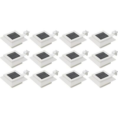 vidaXL Außen Solarleuchten - 12 Stück Weiße Quadratische LED 12 cm vidaXL Außen Solarleuchten - 12 Stück Weiße Quadratische LED 12 cm